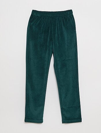 Conjunto de pijama comprido em veludo - 2 peças