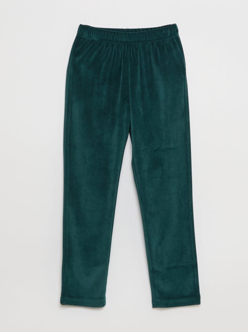 Conjunto de pijama comprido em veludo - 2 peças - Kiabi