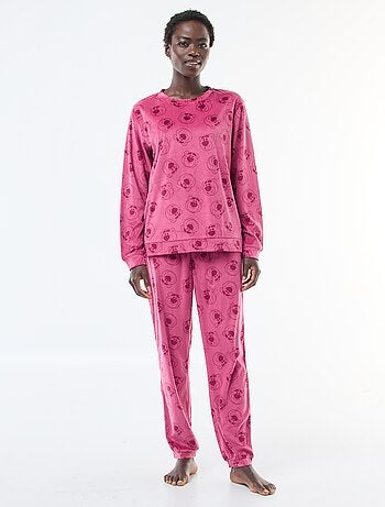 Conjunto de pijama comprido em veludo 'Pampan' 'Disney' - 2 peças