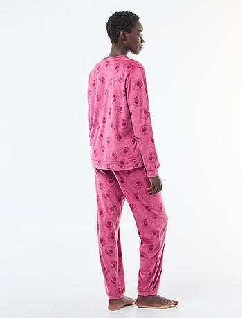 Conjunto de pijama comprido em veludo 'Pampan' 'Disney' - 2 peças