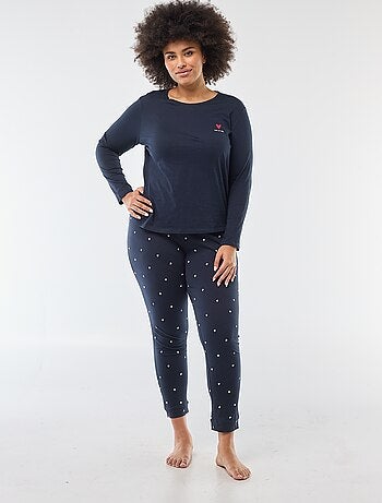 Conjunto de pijama comprido estampado - 2 peças