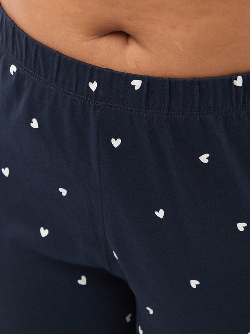 Conjunto de pijama comprido estampado - 2 peças - Kiabi