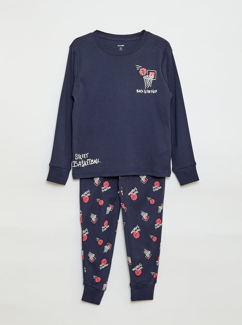 Conjunto de pijama comprido estampado - 2 peças - Kiabi
