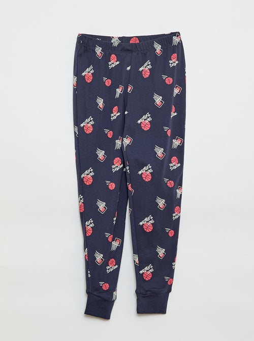 Conjunto de pijama comprido estampado - 2 peças - Kiabi