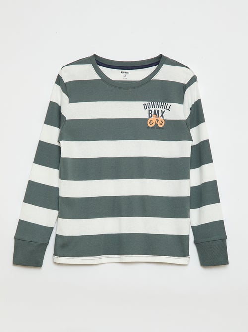 Conjunto de pijama comprido estampado - 2 peças - Kiabi