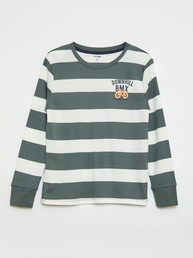 Conjunto de pijama comprido estampado - 2 peças Bege - Kiabi