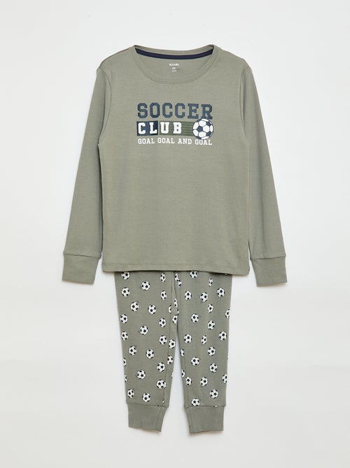 Conjunto de pijama comprido estampado - 2 peças - Kiabi
