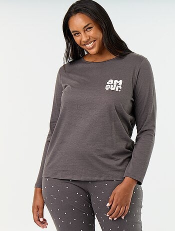Conjunto de pijama comprido estampado - 2 peças