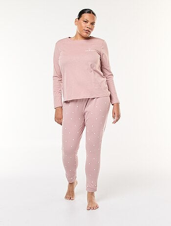 Conjunto de pijama comprido estampado - 2 peças