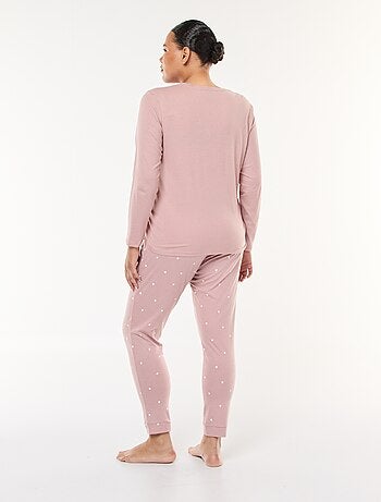 Conjunto de pijama comprido estampado - 2 peças