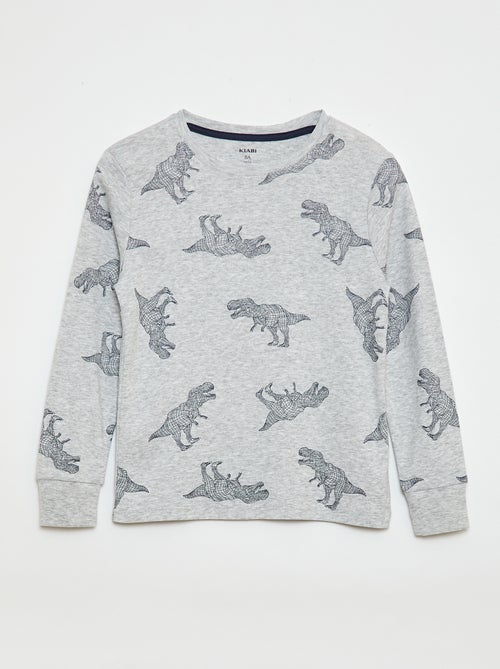 Conjunto de pijama comprido estampado - 2 peças - Kiabi