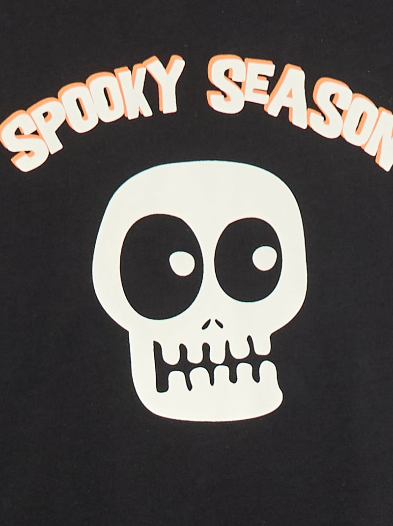 Conjunto de pijama comprido "Halloween" - 2 peças Preto - Kiabi