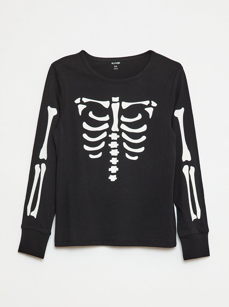 Conjunto de pijama comprido "Halloween" - 2 peças Preto - Kiabi