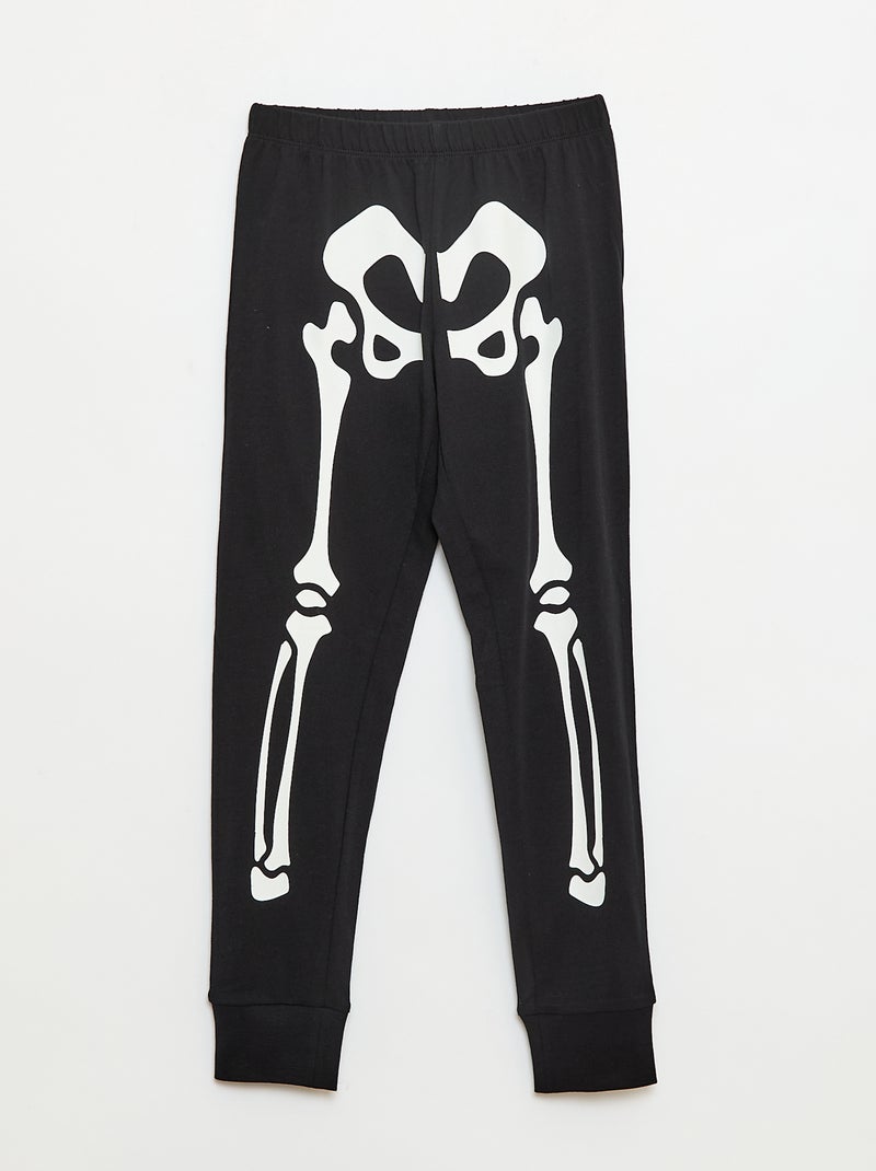 Conjunto de pijama comprido "Halloween" - 2 peças Preto - Kiabi