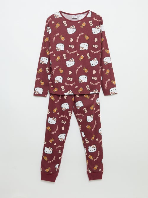 Conjunto de pijama comprido 'Hello Kitty' - 2 peças - Kiabi Conjunto de pijama comprido 'Hello Kitty' - 2 peças - Kiabi