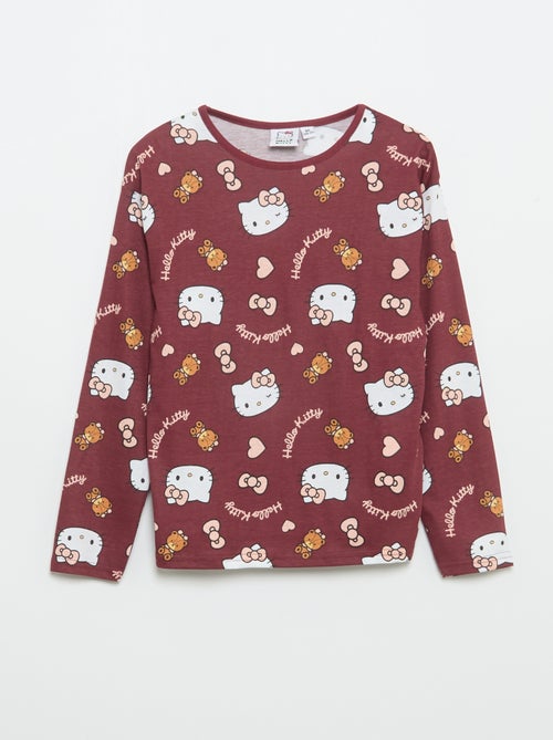 Conjunto de pijama comprido 'Hello Kitty' - 2 peças - Kiabi Conjunto de pijama comprido 'Hello Kitty' - 2 peças - Kiabi