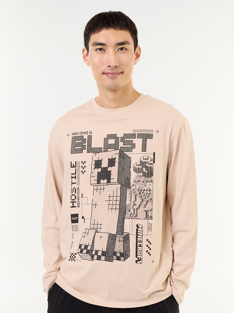 Conjunto de pijama comprido 'Minecraft' - 2 peças Bege - Kiabi