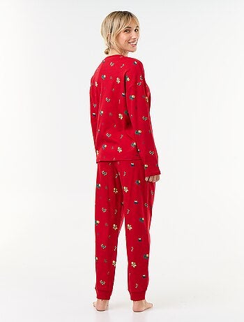Conjunto de pijama comprido 'Natal' - 2 peças