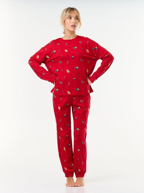 Conjunto de pijama comprido 'Natal' - 2 peças - Kiabi