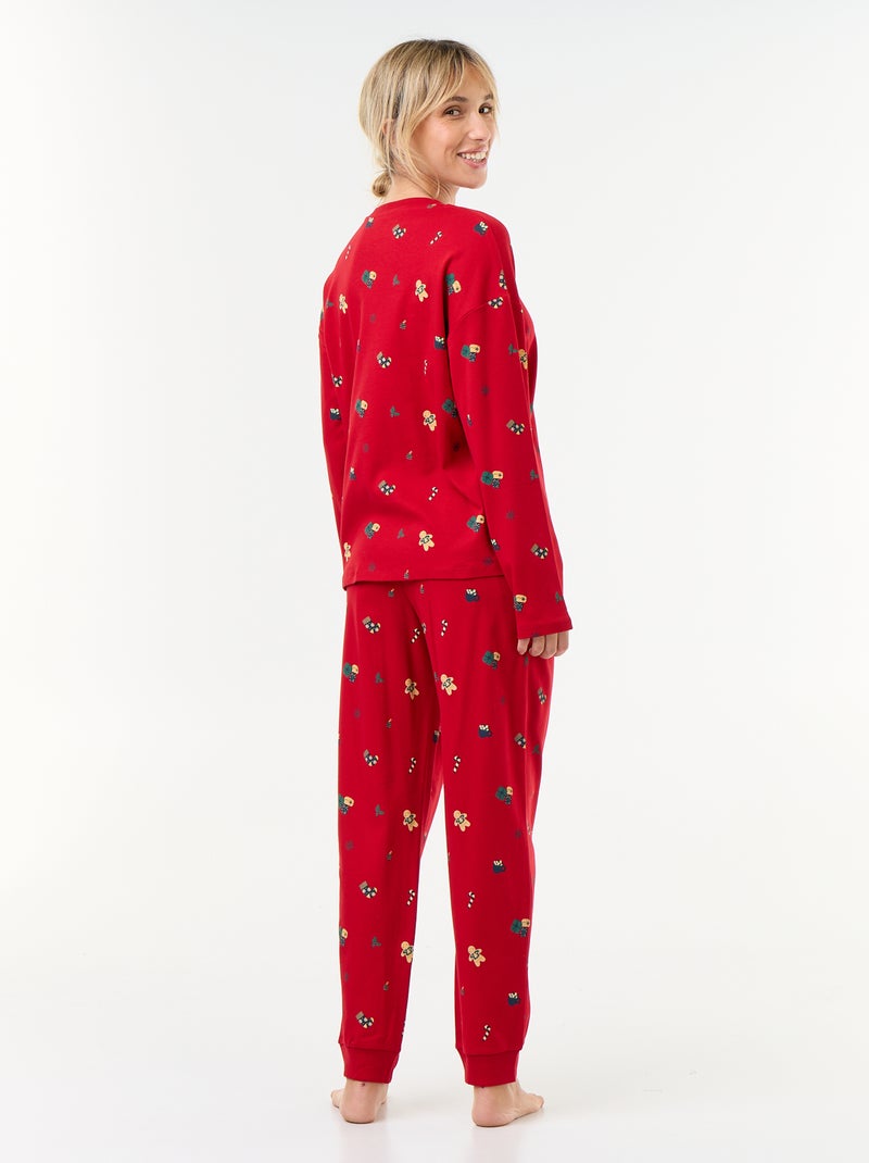 Conjunto de pijama comprido 'Natal' - 2 peças Vermelho - Kiabi