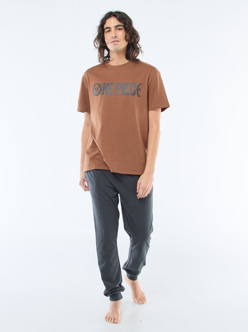 Conjunto de pijama comprido 'One piece' - 2 peças Cinza - Kiabi