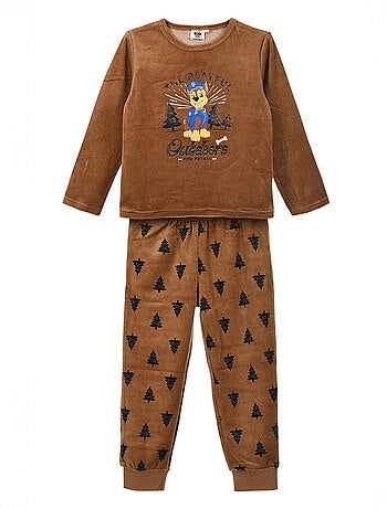 Conjunto de pijama comprido 'Patrulha Pata' em polar - 2 peças