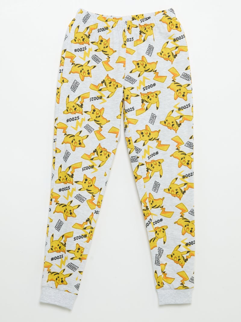 Conjunto de pijama comprido 'Pikachu' 'Pokémon' - 2 peças Cinza - Kiabi
