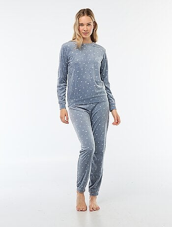 Conjunto de pijama comprido polar t-shirt + calças - 2 peças