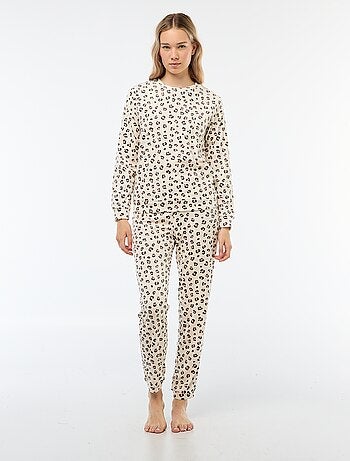Conjunto de pijama comprido polar t-shirt + calças - 2 peças