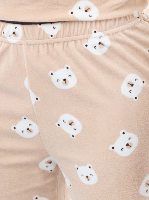 Conjunto de pijama comprido polar t-shirt + calças - 2 peças - Kiabi