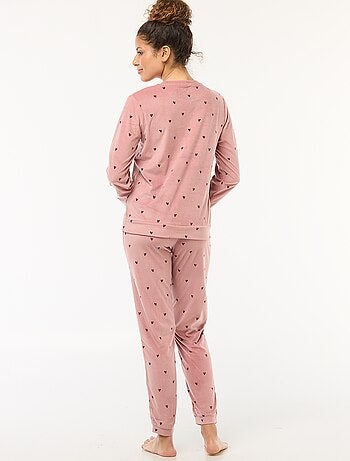 Conjunto de pijama comprido polar t-shirt + calças - 2 peças
