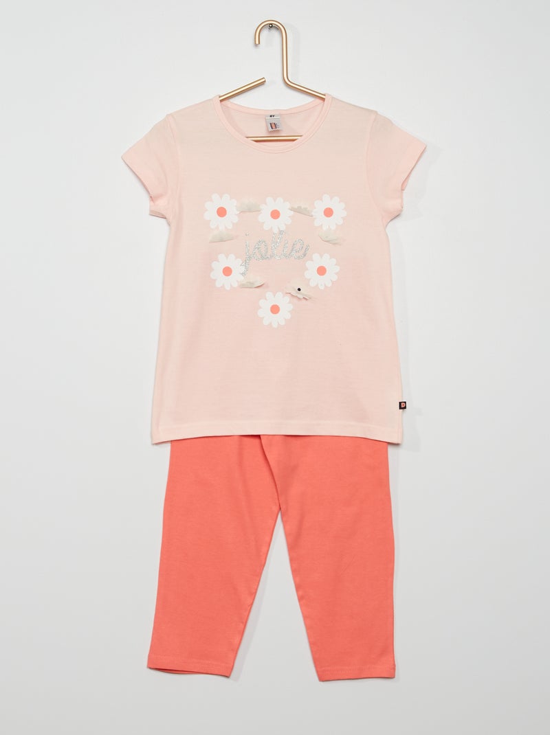 Conjunto de pijama comprido Rosa - Kiabi