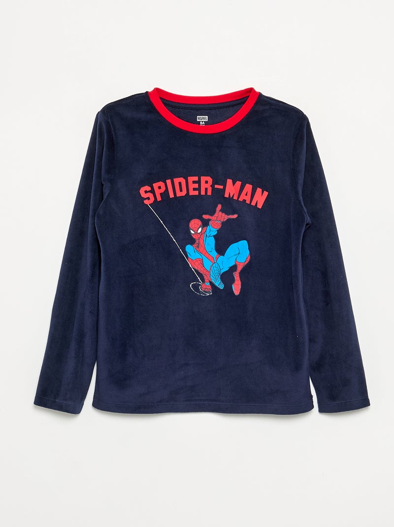 Conjunto de pijama comprido 'Spiderman' em polar - 2 peças Azul - Kiabi