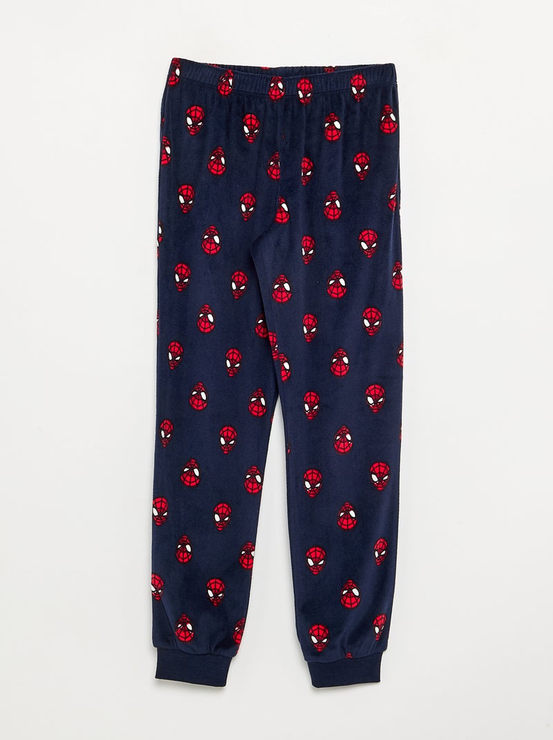 Conjunto de pijama comprido 'Spiderman' em polar - 2 peças Azul - Kiabi