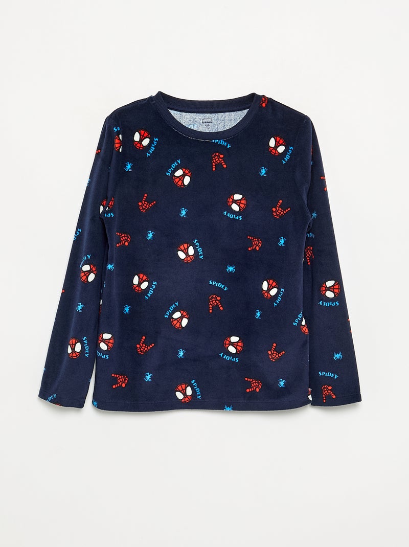Conjunto de pijama comprido 'Spiderman' em polar - 2 peças Azul - Kiabi