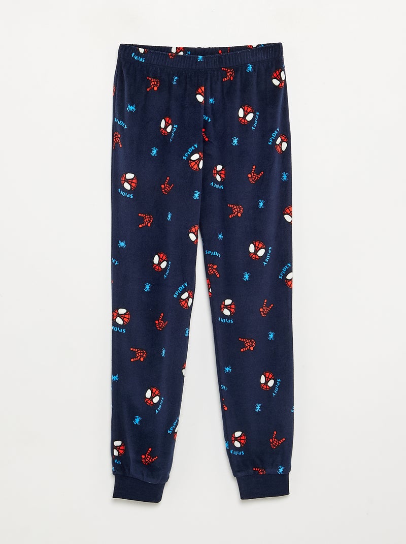 Conjunto de pijama comprido 'Spiderman' em polar - 2 peças Azul - Kiabi