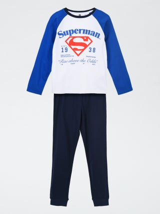 Conjunto de pijama comprido 'Super-Homem' da 'DC Comics' - 2 peças