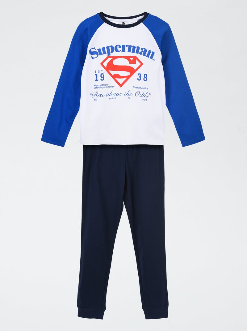 Conjunto de pijama comprido 'Super-Homem' da 'DC Comics' - 2 peças Azul - Kiabi