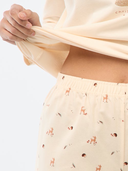 Conjunto de pijama comprido + sweatshirt com fecho de correr em polar - 3 peças - Kiabi