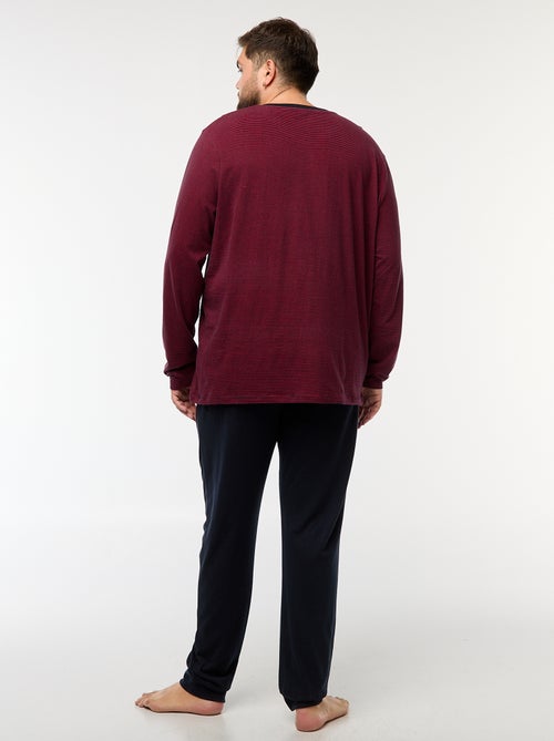 Conjunto de pijama comprido t-shirt + calças - 2 peças - Kiabi