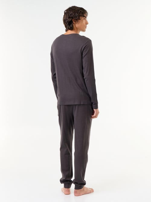 Conjunto de pijama comprido t-shirt + calças - 2 peças - Kiabi