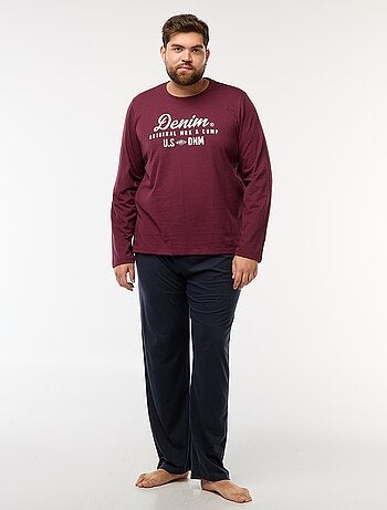 Conjunto de pijama comprido t-shirt + calças - 2 peças