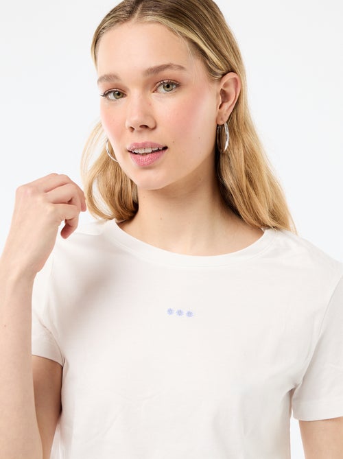 Conjunto de pijama comprido t-shirt + calças aos quadrados - 2 peças - Kiabi