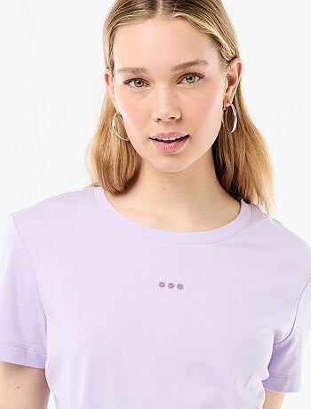 Conjunto de pijama comprido t-shirt + calças aos quadrados - 2 peças