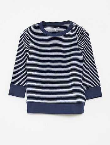 Conjunto de pijama comprido t-shirt + calças às riscas - 2 peças
