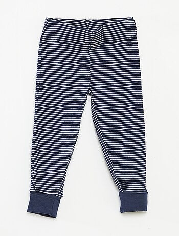 Conjunto de pijama comprido t-shirt + calças às riscas - 2 peças