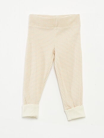 Conjunto de pijama comprido t-shirt + calças às riscas - 2 peças
