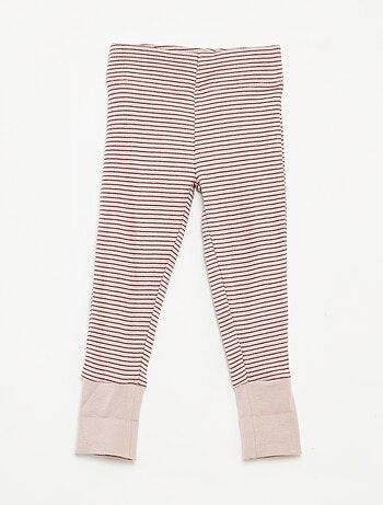 Conjunto de pijama comprido t-shirt + calças às riscas - 2 peças