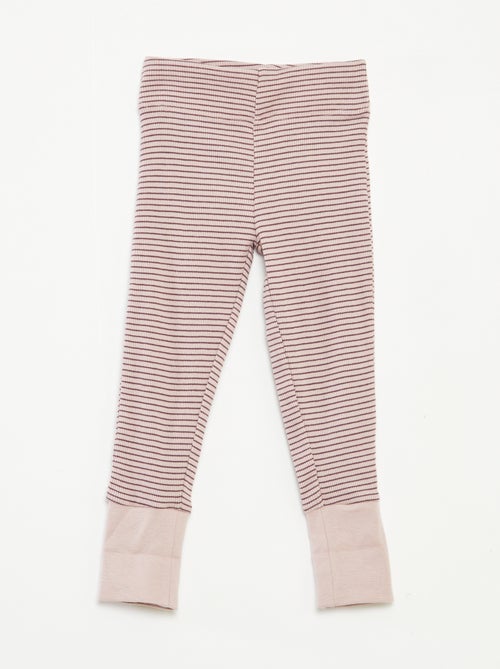 Conjunto de pijama comprido t-shirt + calças às riscas - 2 peças - Kiabi Conjunto de pijama comprido t-shirt + calças às riscas - 2 peças - Kiabi