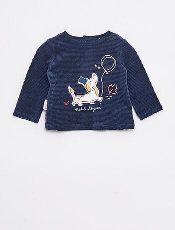 Conjunto de pijama comprido t-shirt + calças com pés polares - 2 peças